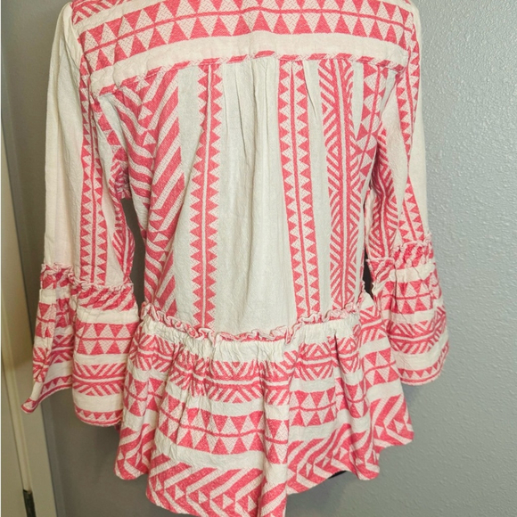 Francesca's June & Ivy Printed Tunic Blouse, Sz L - Picture 3 of 7